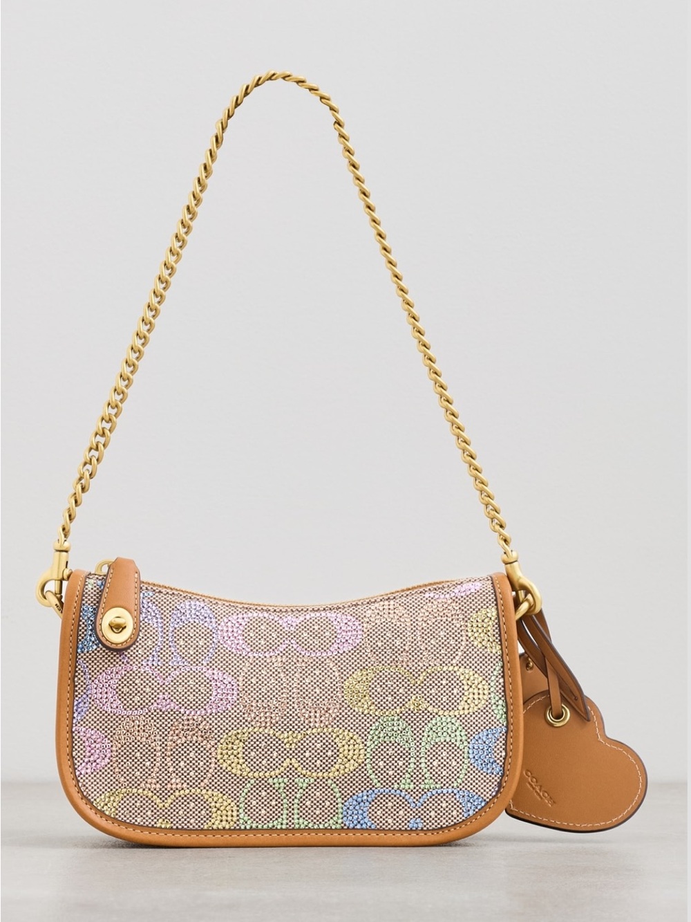 Coach Iridescent Crystal Swinger Bag 20  with chain - Picture 2 of 6